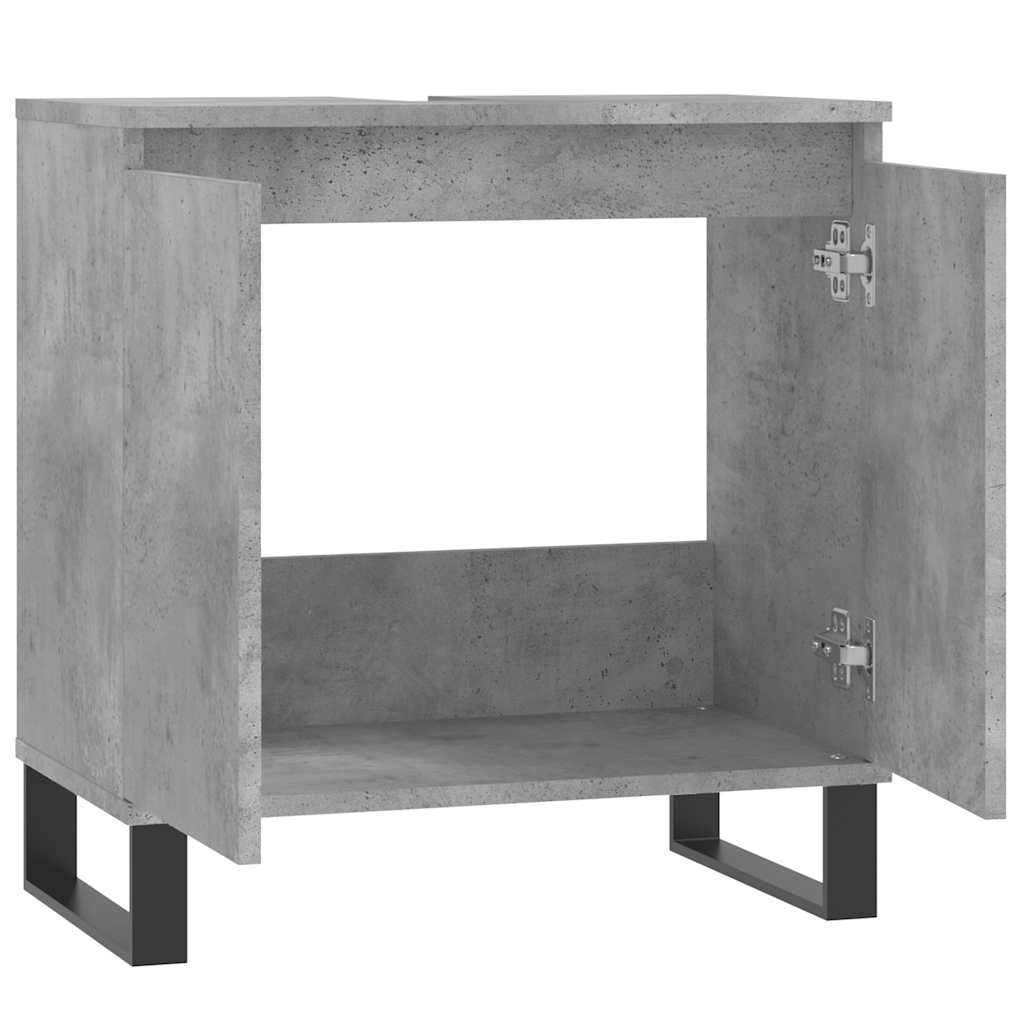 Badkamerkast 58x33x60 cm bewerkt hout betongrijs