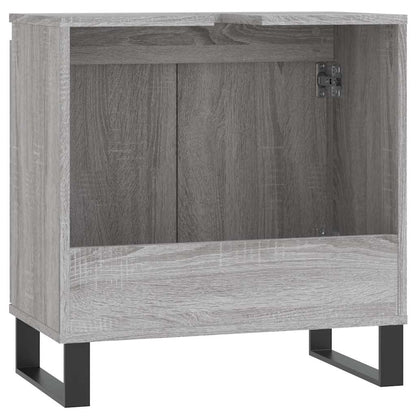 Badkamerkast 58x33x60 cm bewerkt hout grijs sonoma eikenkleurig