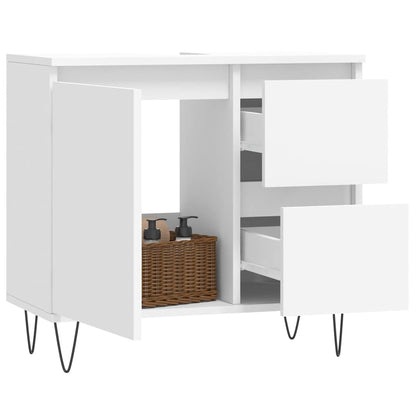 Badkamerkast 65x33x60 cm bewerkt hout wit