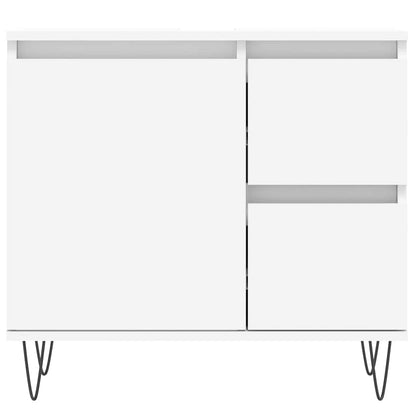 Badkamerkast 65x33x60 cm bewerkt hout wit