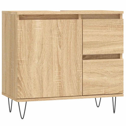 Badkamerkast 65x33x60 cm bewerkt hout sonoma eikenkleurig