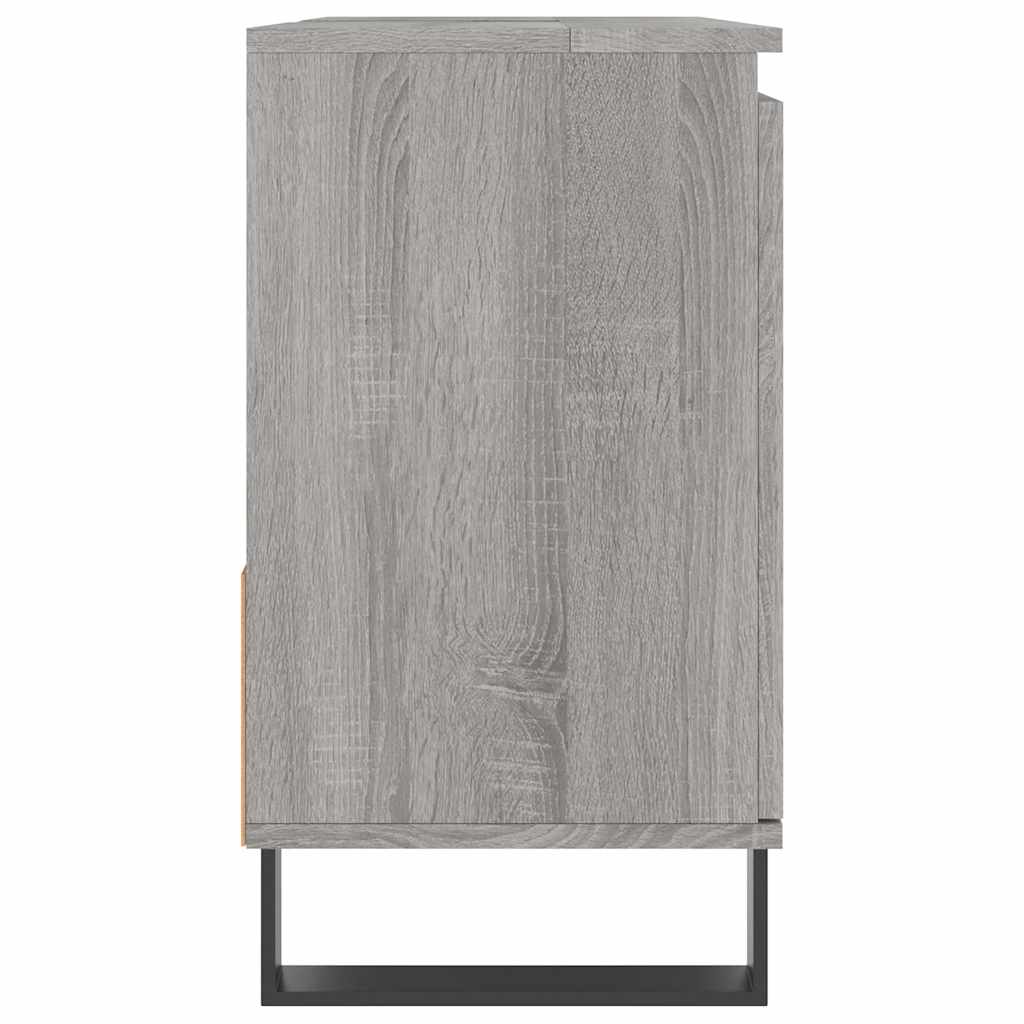 Badkamerkast 65x33x60 cm bewerkt hout grijs sonoma eikenkleurig