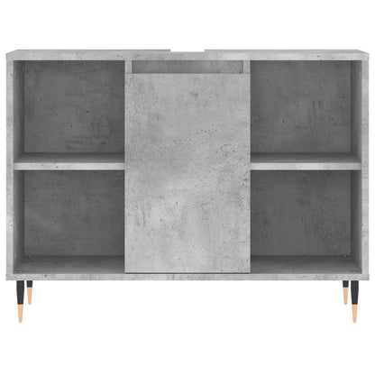 Badkamerkast 80x33x60 cm bewerkt hout betongrijs