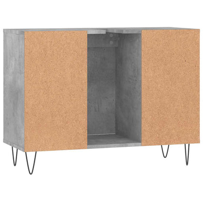 Badkamerkast 80x33x60 cm bewerkt hout betongrijs