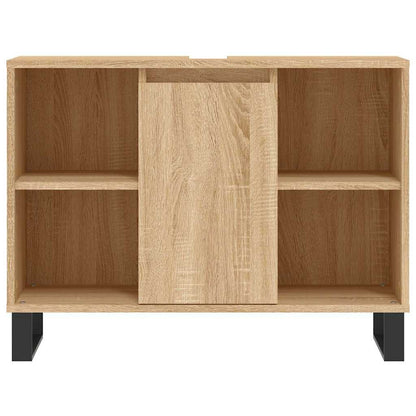 Badkamerkast 80x33x60 cm bewerkt hout sonoma eikenkleurig