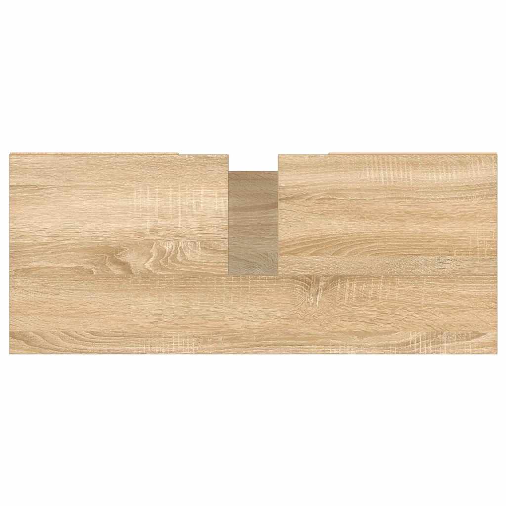 Badkamerkast 80x33x60 cm bewerkt hout sonoma eikenkleurig