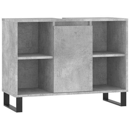 Badkamerkast 80x33x60 cm bewerkt hout betongrijs