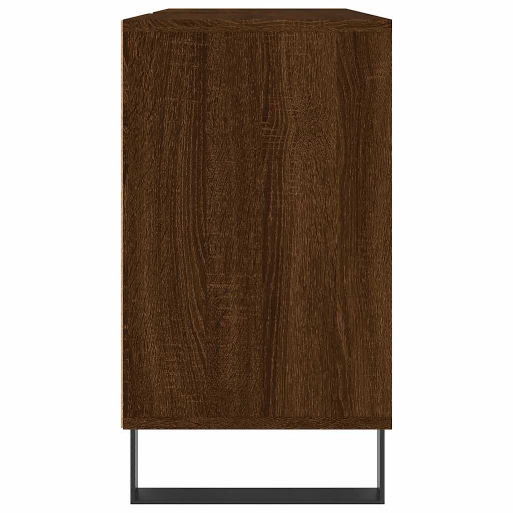 Badkamerkast 80x33x60 cm bewerkt hout bruin eikenkleur