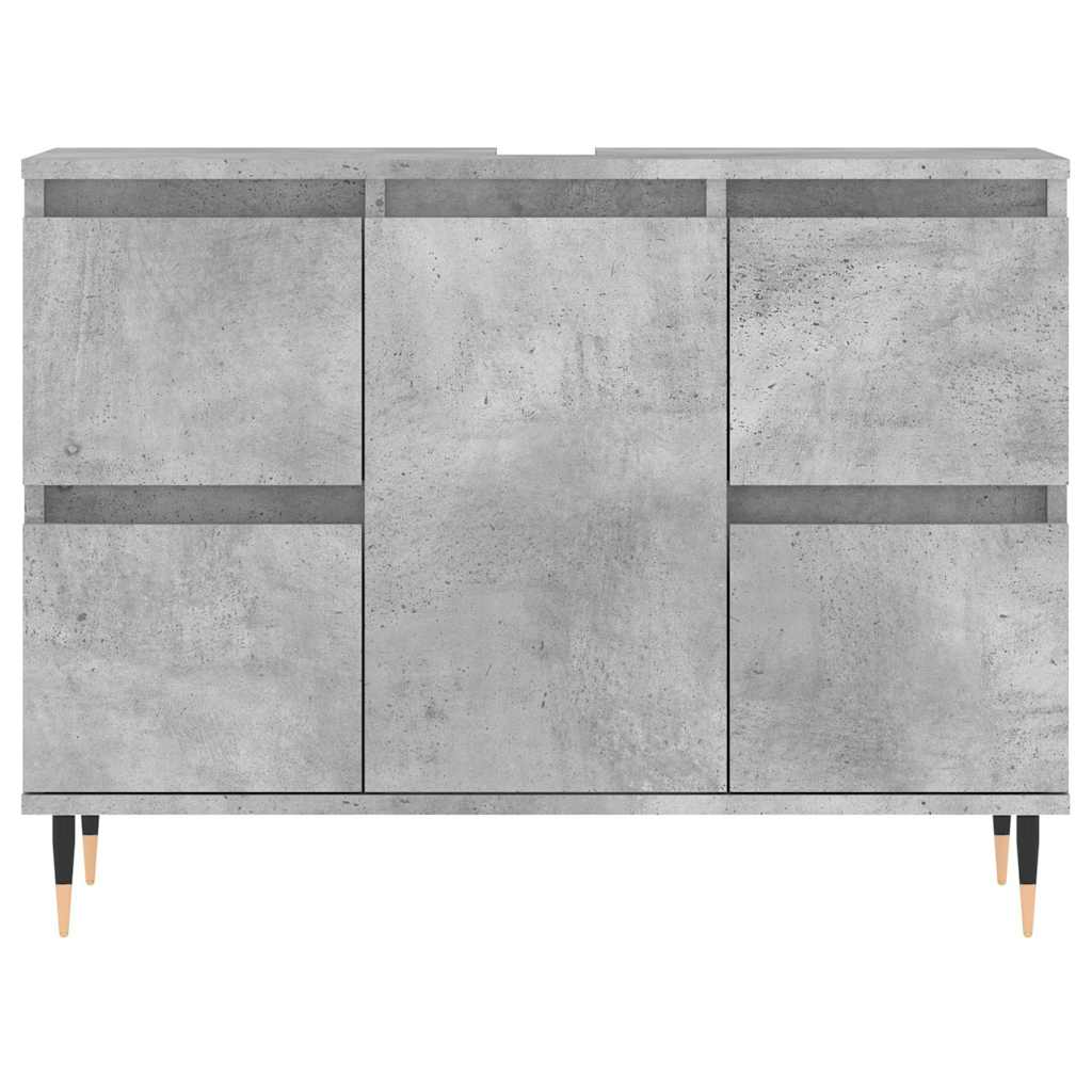 Badkamerkast 80x33x60 cm bewerkt hout betongrijs