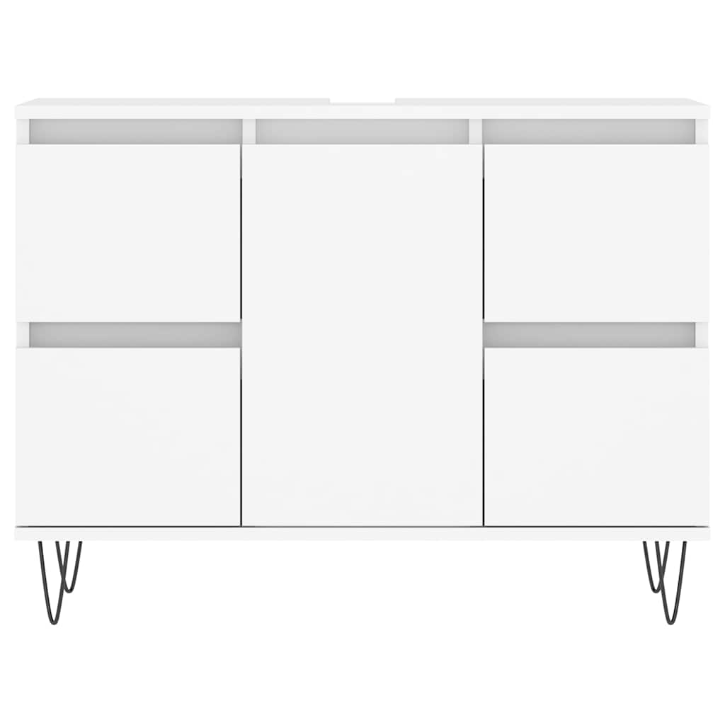 Badkamerkast 80x33x60 cm bewerkt hout wit