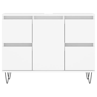 Badkamerkast 80x33x60 cm bewerkt hout wit