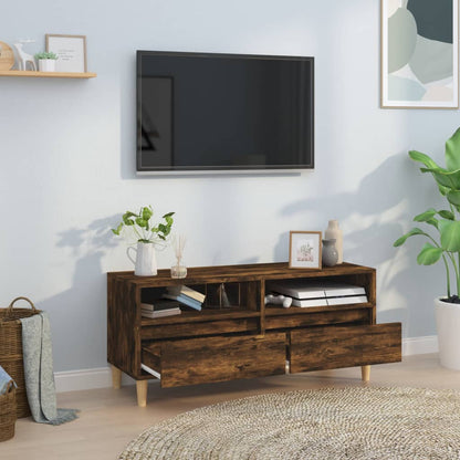 Tv-meubel 100x34,5x44,5 cm bewerkt hout gerookt eikenkleurig