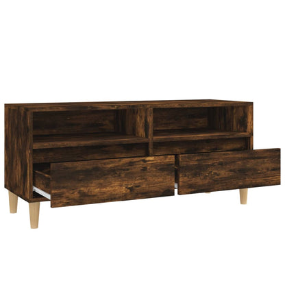 Tv-meubel 100x34,5x44,5 cm bewerkt hout gerookt eikenkleurig