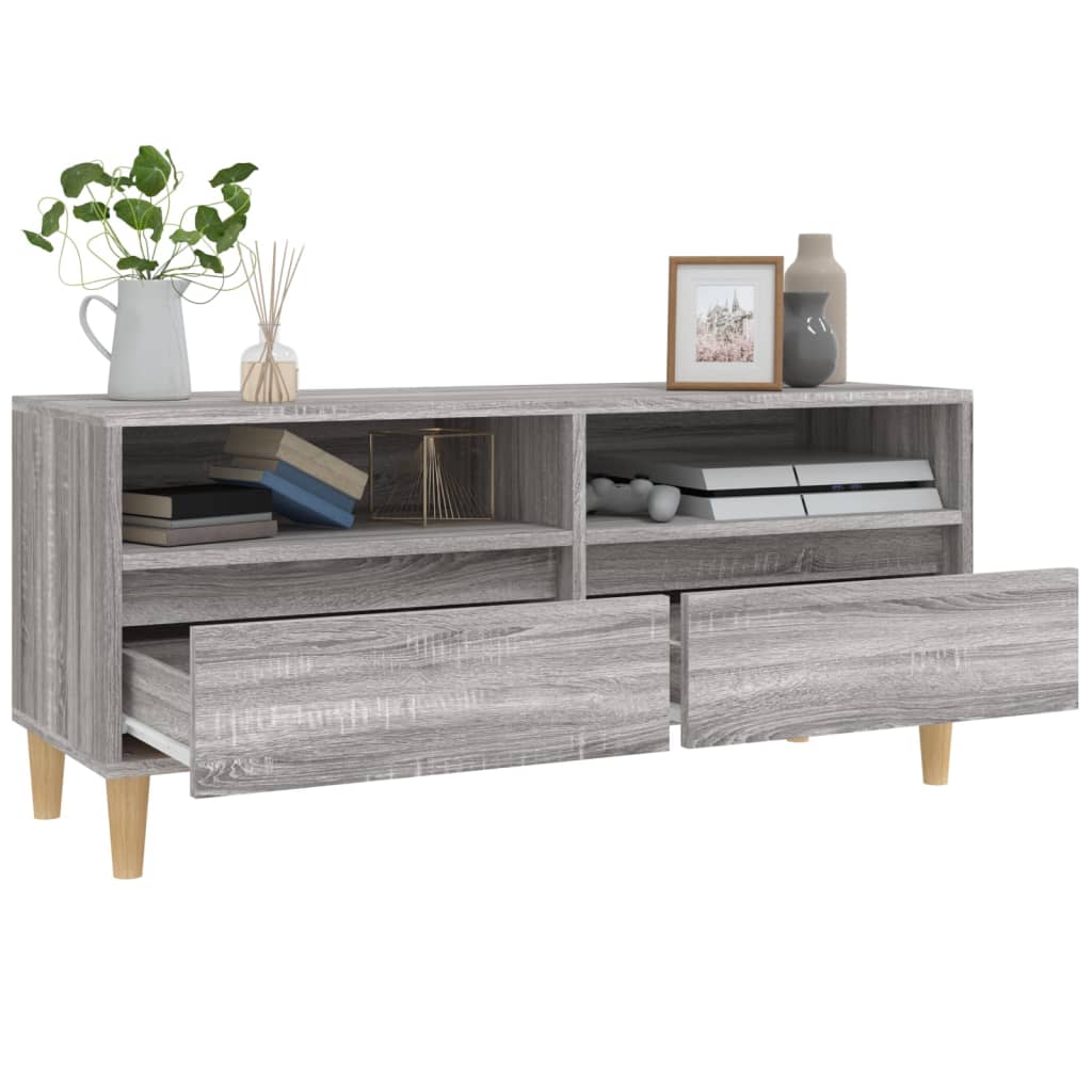 Tv-meubel 100x34,5x44,5 cm bewerkt hout grijs sonoma eikenkleur