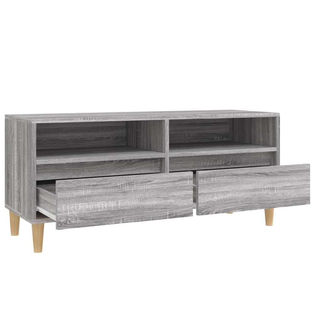 Tv-meubel 100x34,5x44,5 cm bewerkt hout grijs sonoma eikenkleur