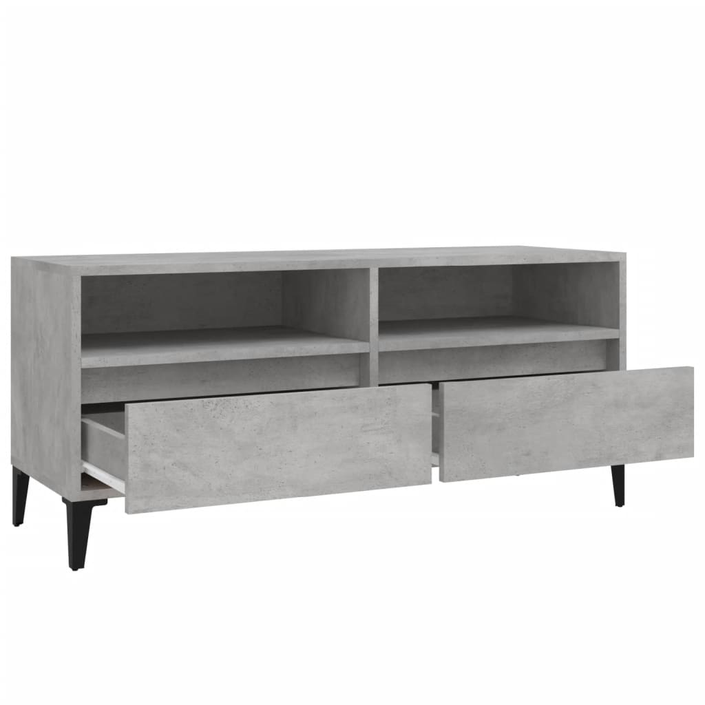 Tv-meubel 100x34,5x44,5 cm bewerkt hout betongrijs