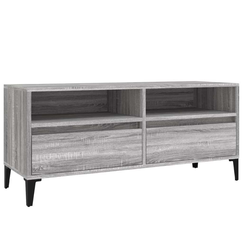 Tv-meubel 100x34,5x44,5 cm bewerkt hout grijs sonoma eikenkleur