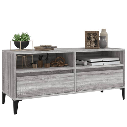 Tv-meubel 100x34,5x44,5 cm bewerkt hout grijs sonoma eikenkleur