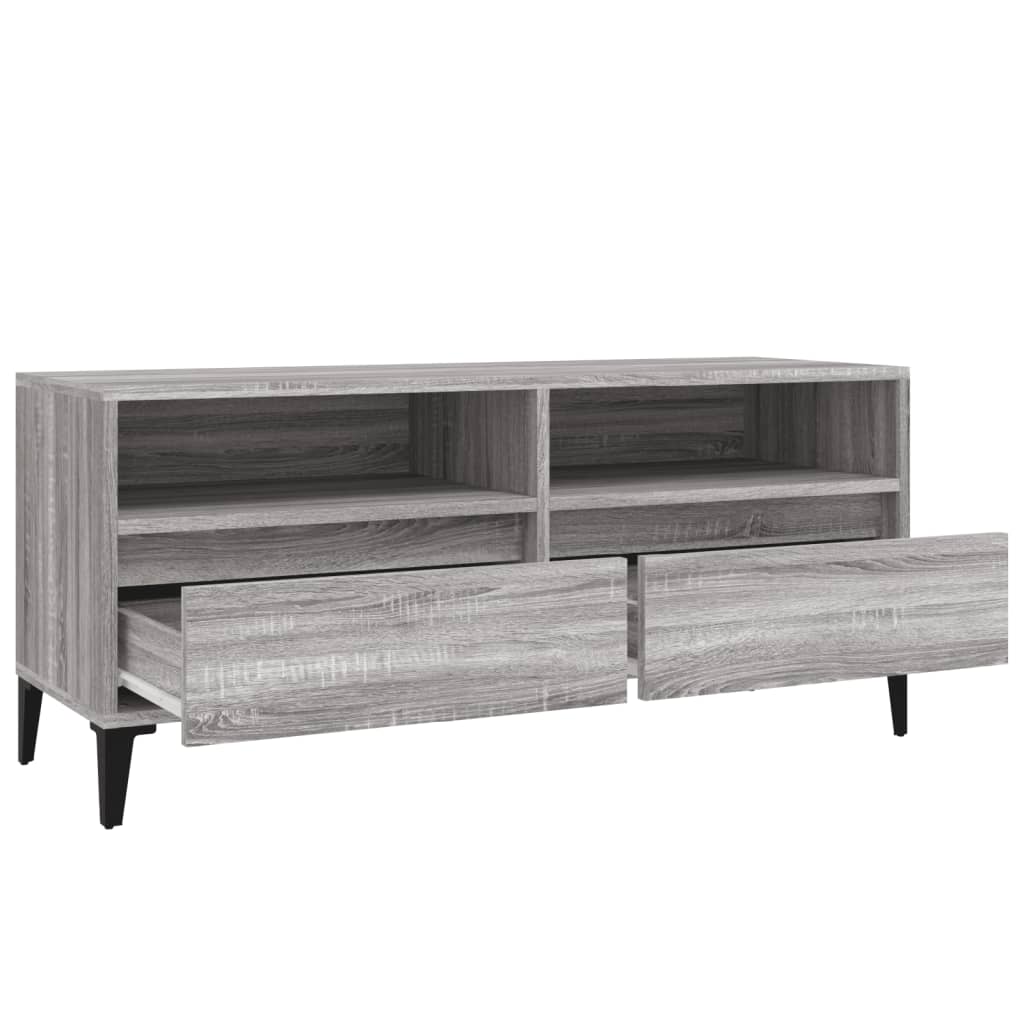 Tv-meubel 100x34,5x44,5 cm bewerkt hout grijs sonoma eikenkleur