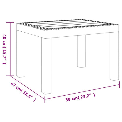 Tuintafel 59x47x40 cm PP wit