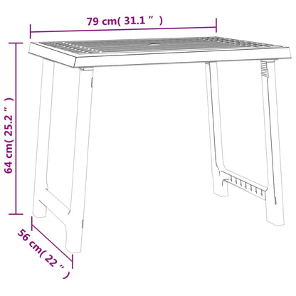 Campingtafel hout-look 79x56x64 cm PP groen