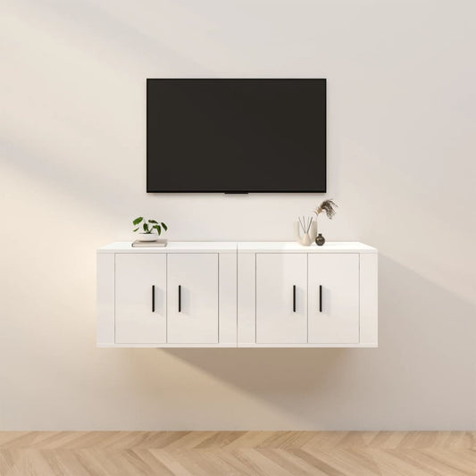 Tv-wandmeubels 2 st 57x34,5x40 cm hoogglans wit