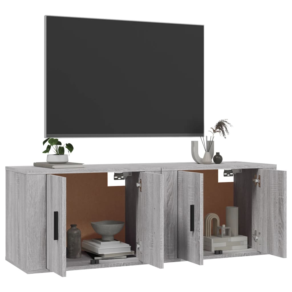 Tv-wandmeubels 2 st 57x34,5x40 cm grijs sonoma eikenkleurig