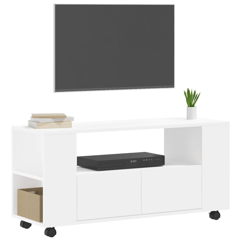 Tv-meubel 102x34,5x43 cm bewerkt hout wit