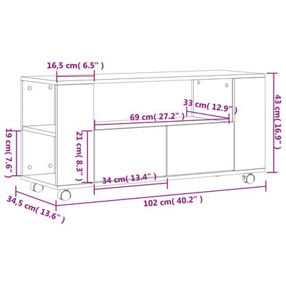 Tv-meubel 102x34,5x43 cm bewerkt hout zwart