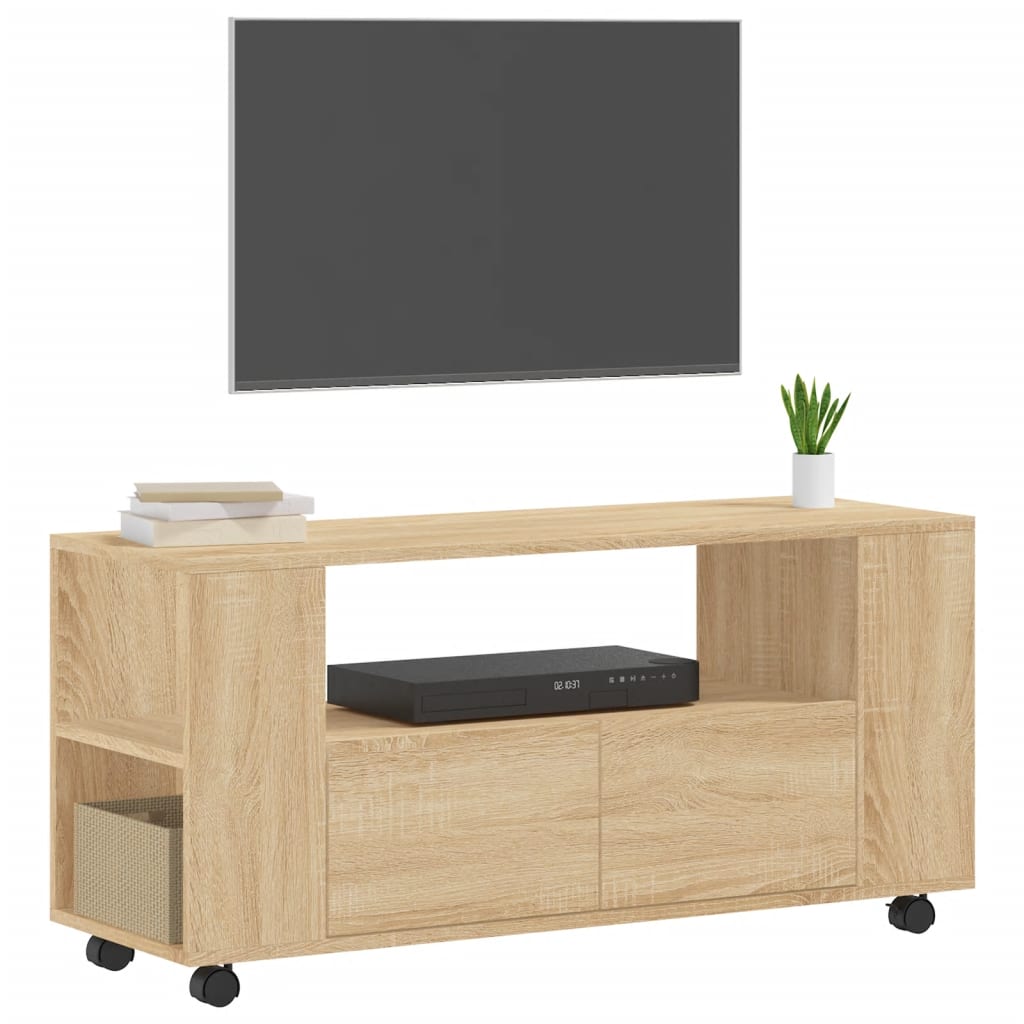 Tv-meubel 102x34,5x43 cm bewerkt hout sonoma eikenkleurig