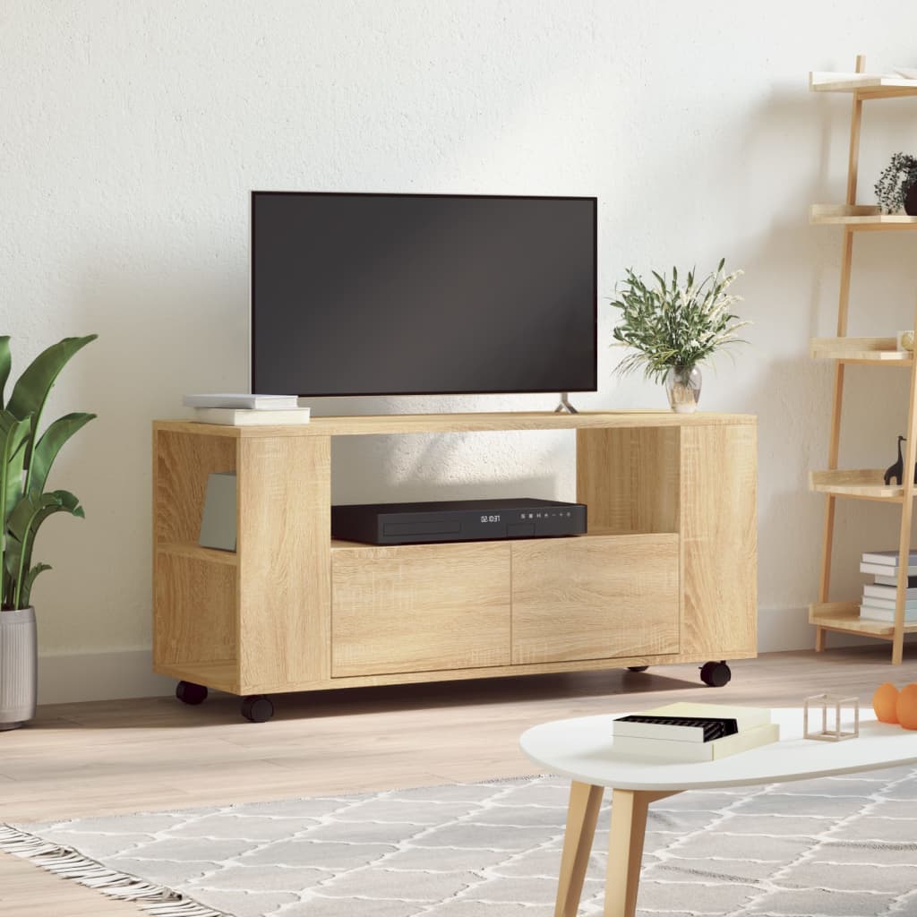 Tv-meubel 102x34,5x43 cm bewerkt hout sonoma eikenkleurig