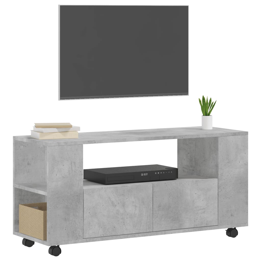 Tv-meubel 102x34,5x43 cm bewerkt hout betongrijs