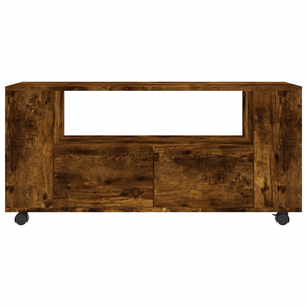 Tv-meubel 102x34,5x43 cm bewerkt hout gerookt eikenkleurig