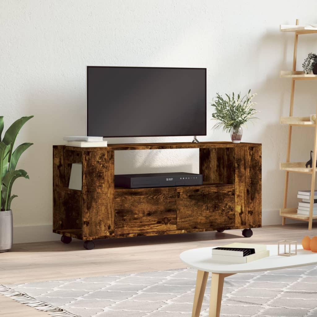 Tv-meubel 102x34,5x43 cm bewerkt hout gerookt eikenkleurig