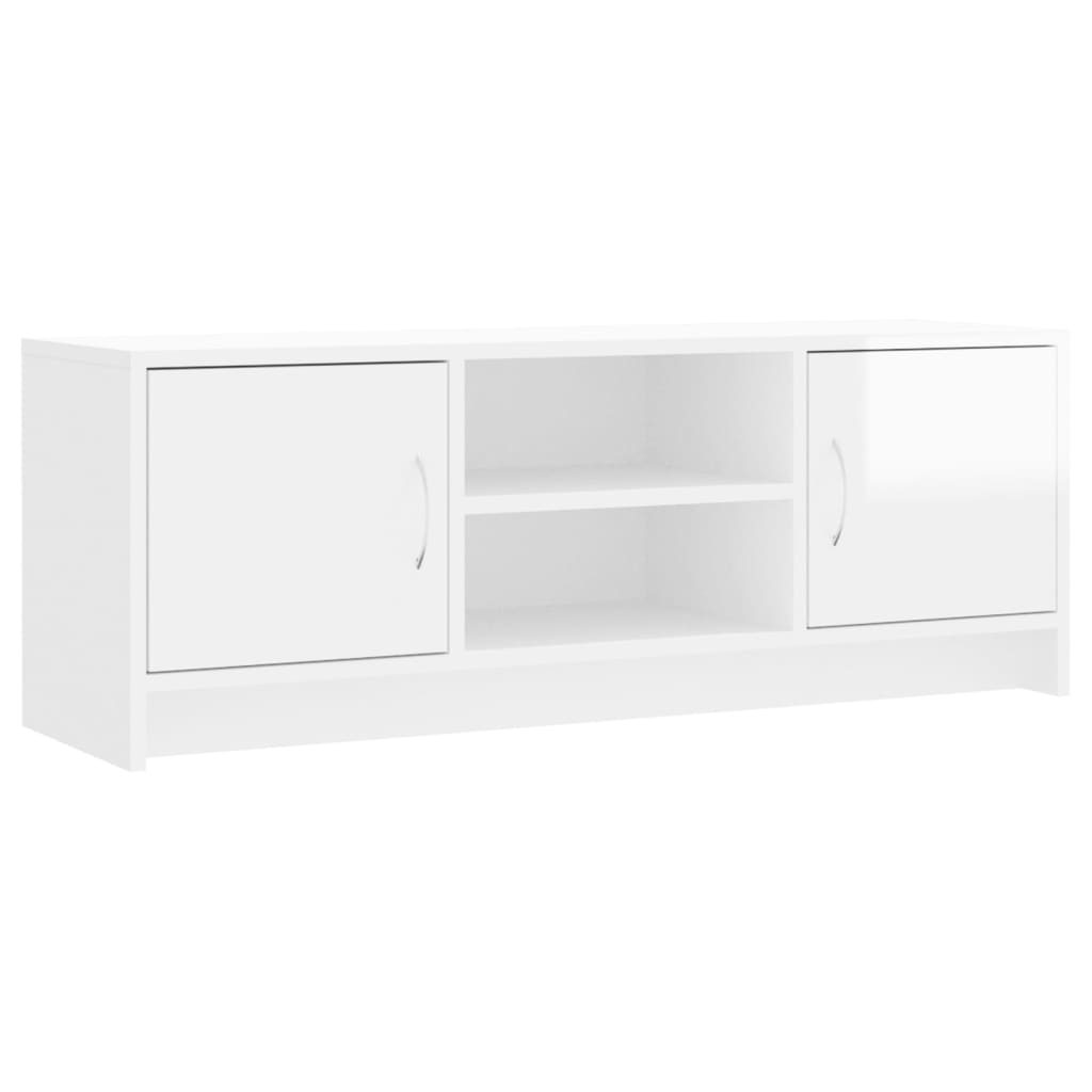 Tv-meubel 102x30x37,5 cm bewerkt hout hoogglans wit