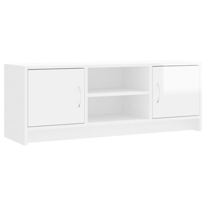 Tv-meubel 102x30x37,5 cm bewerkt hout hoogglans wit