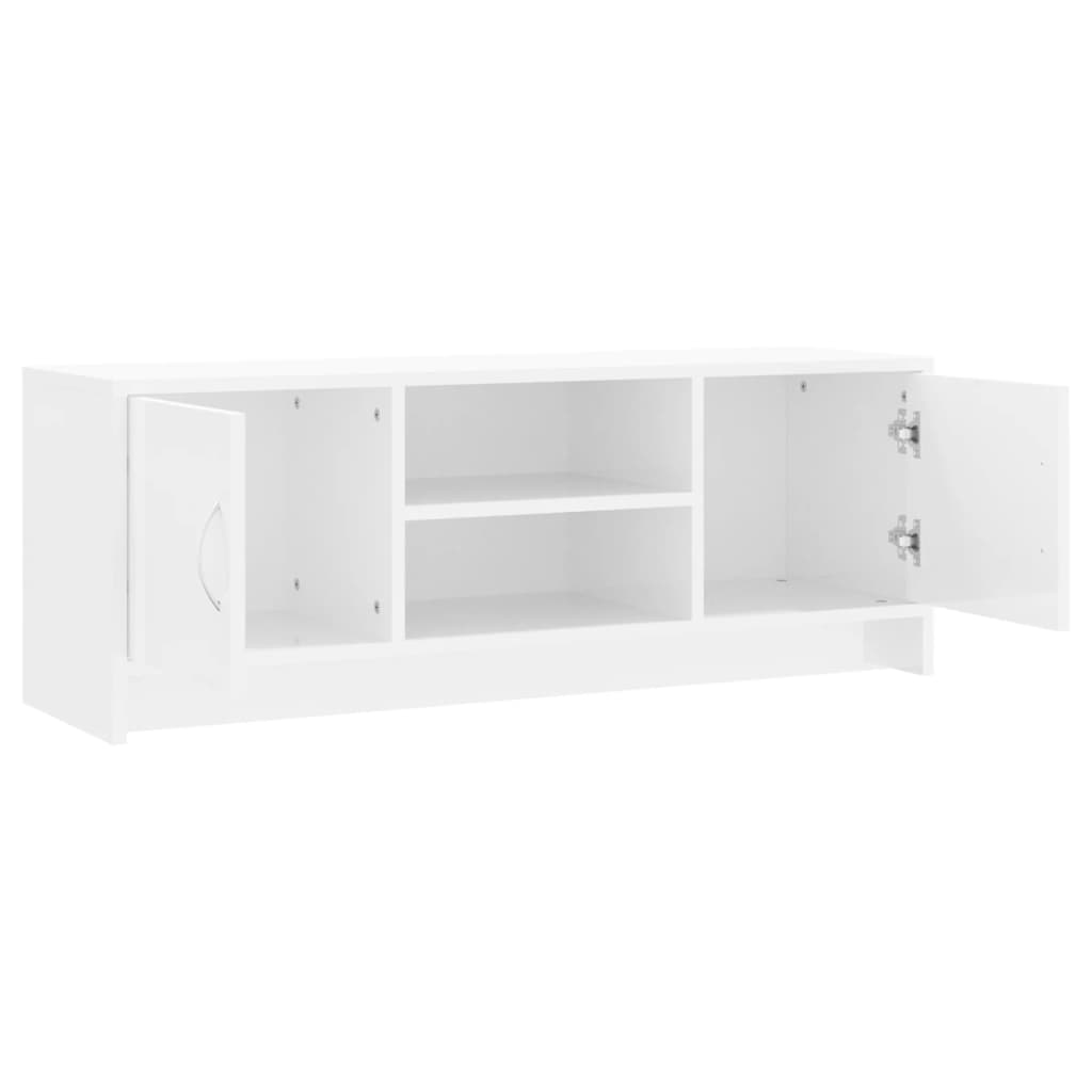 Tv-meubel 102x30x37,5 cm bewerkt hout hoogglans wit