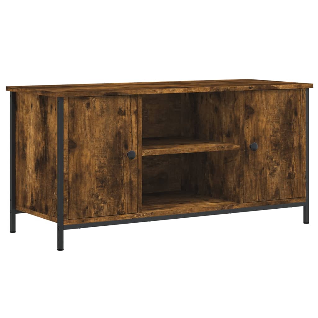 Tv-meubel 100x40x50 cm bewerkt hout gerookt eikenkleurig