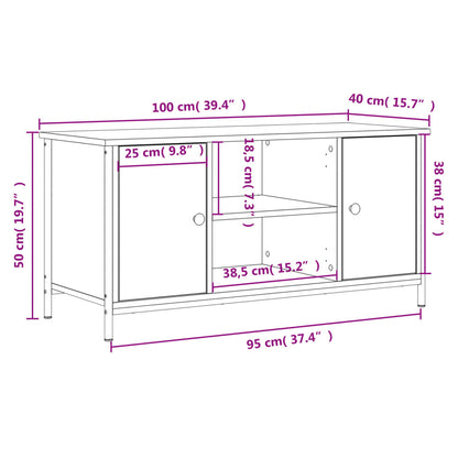 Tv-meubel 100x40x50 cm bewerkt hout gerookt eikenkleurig