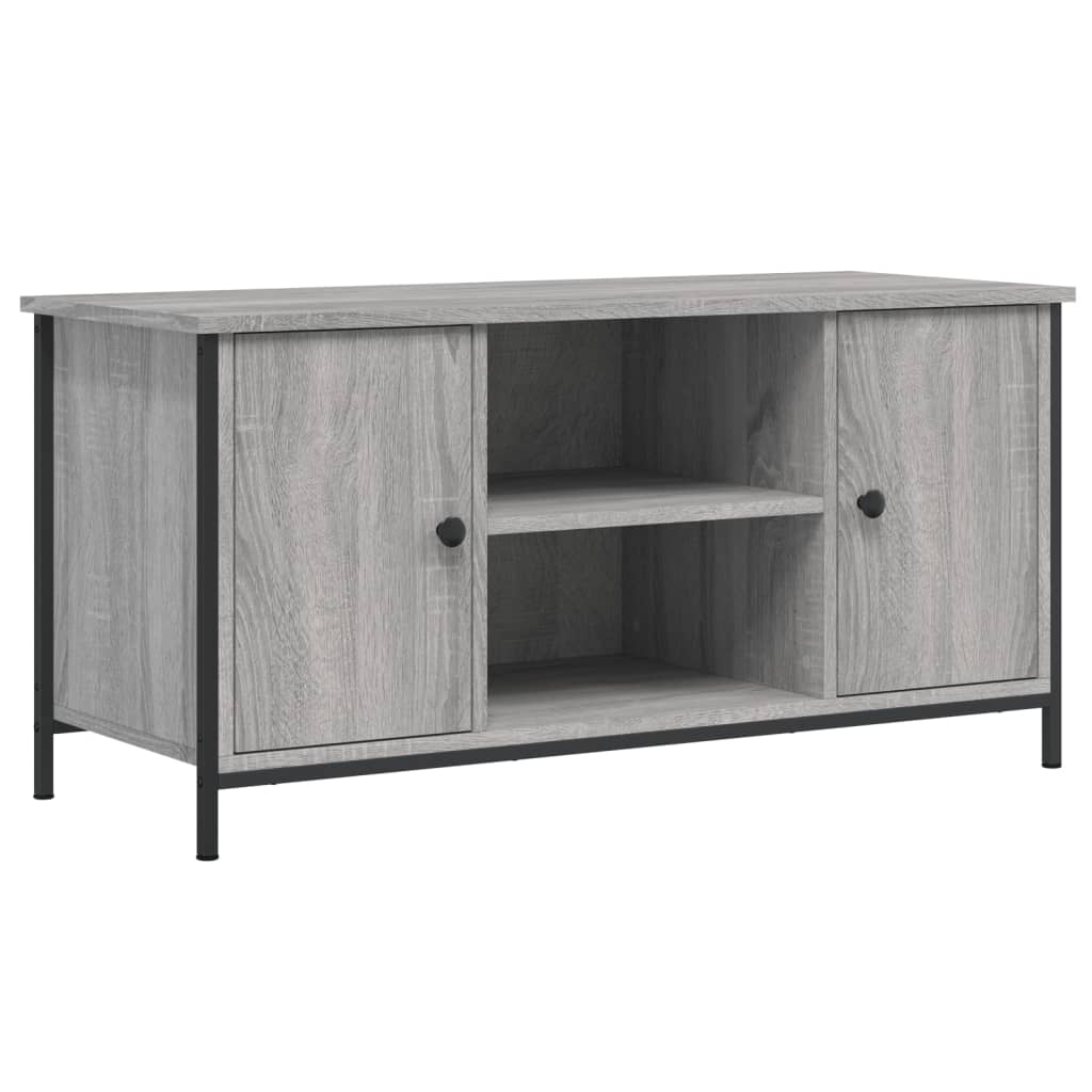 Tv-meubel 100x40x50 cm bewerkt hout grijs sonoma eikenkleurig