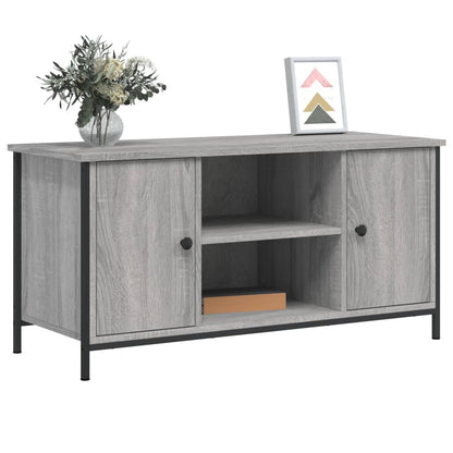 Tv-meubel 100x40x50 cm bewerkt hout grijs sonoma eikenkleurig