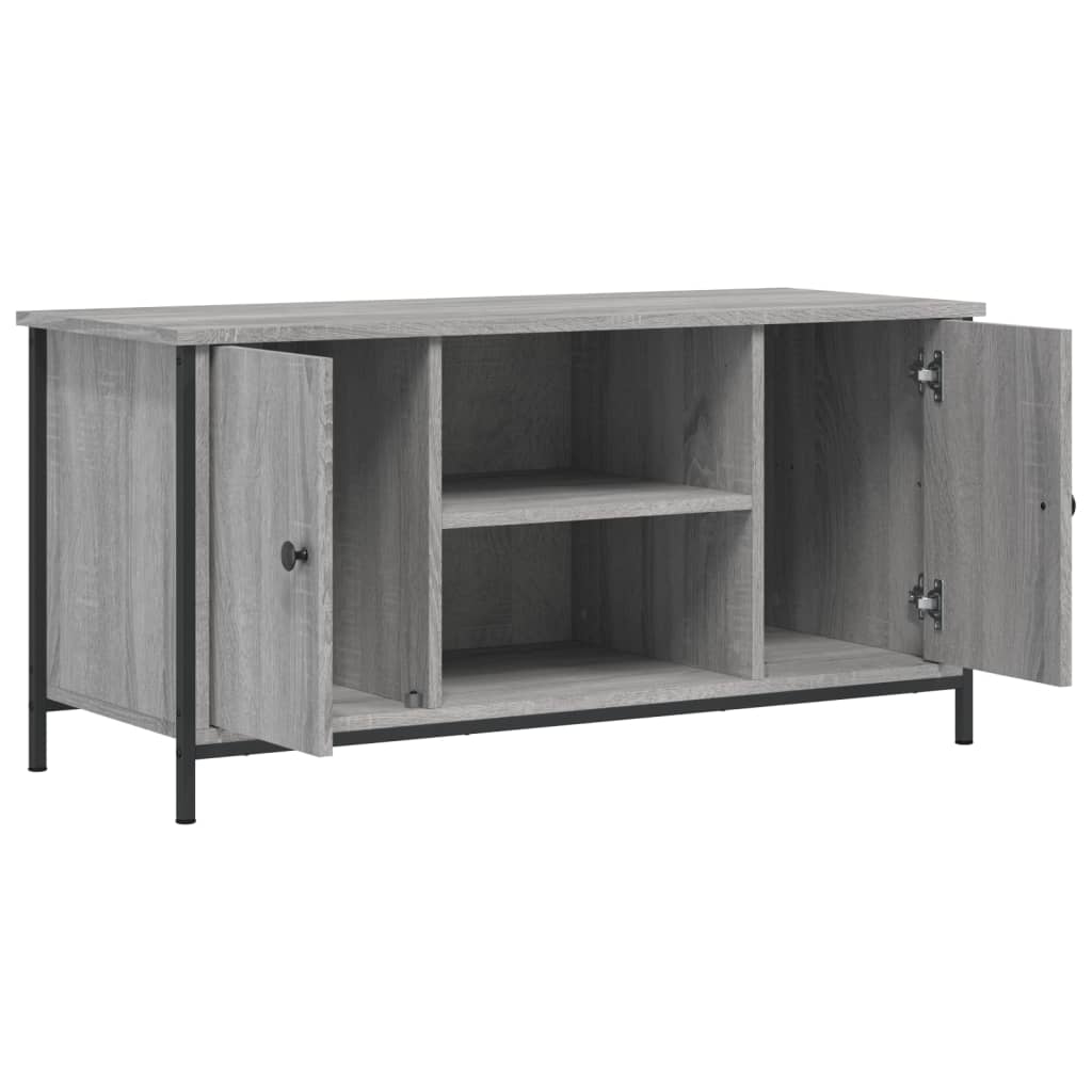 Tv-meubel 100x40x50 cm bewerkt hout grijs sonoma eikenkleurig