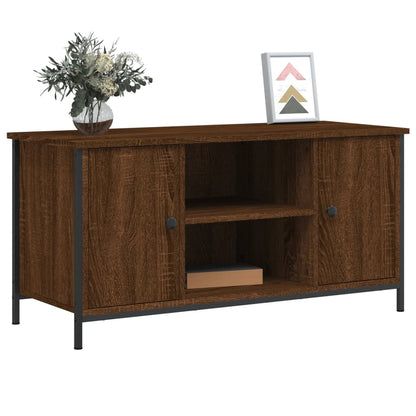 Tv-meubel 100x40x50 cm bewerkt hout bruin eikenkleur