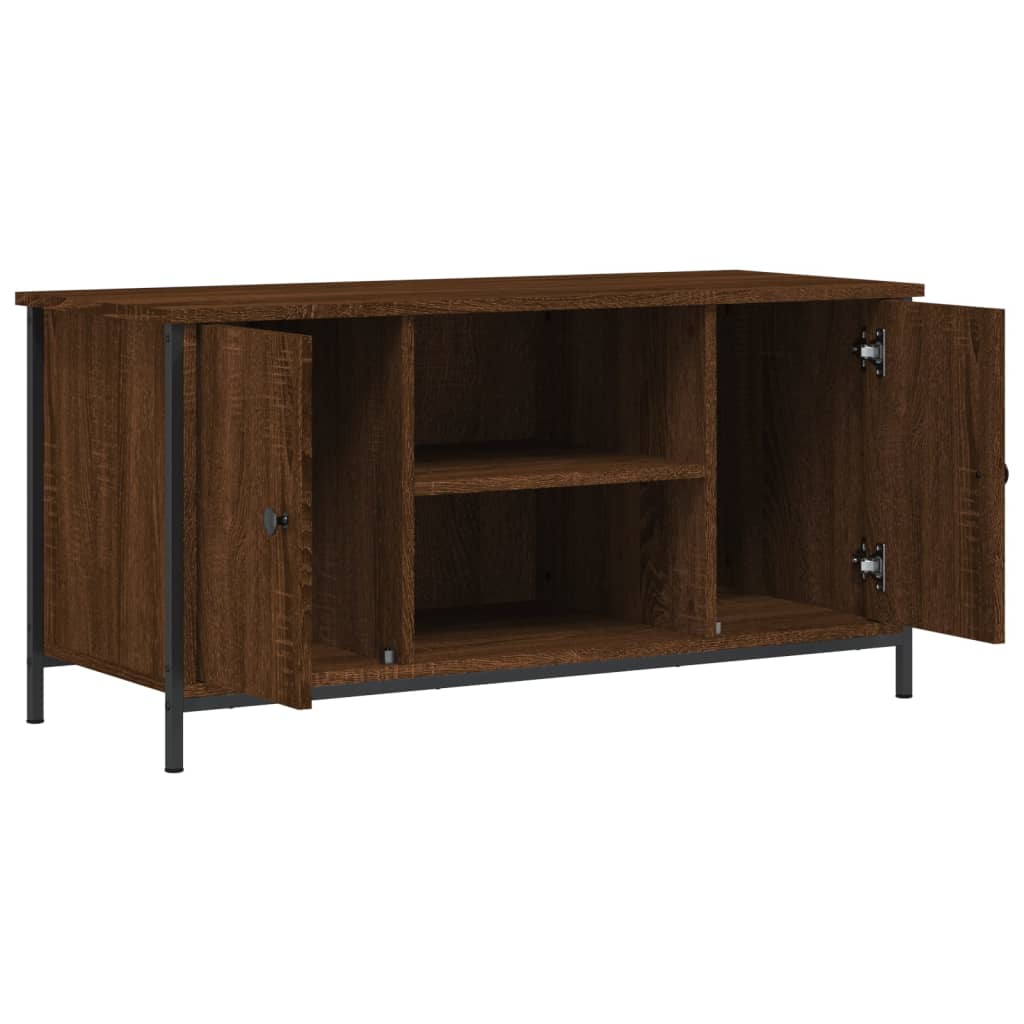 Tv-meubel 100x40x50 cm bewerkt hout bruin eikenkleur