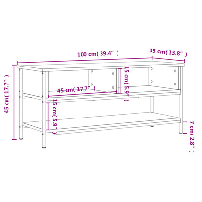 Tv-meubel 100x35x45 cm bewerkt hout sonoma eikenkleurig