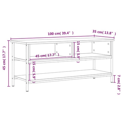 Tv-meubel 100x35x45 cm bewerkt hout gerookt eikenkleurig