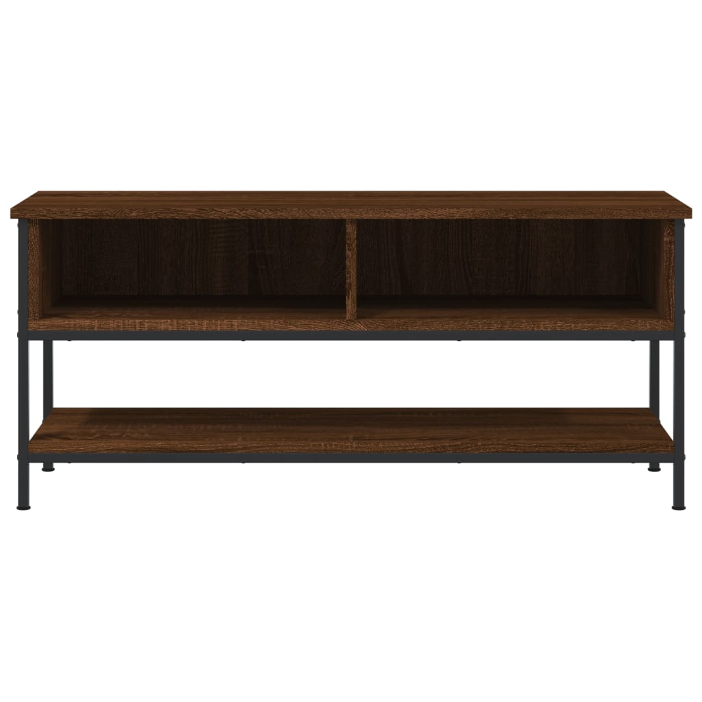 Tv-meubel 100x35x45 cm bewerkt hout bruin eikenkleur