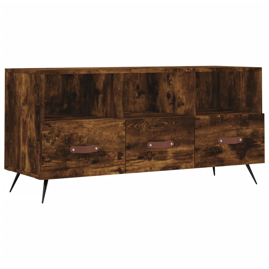 Tv-meubel 102x36x50 cm bewerkt hout gerookt eikenkleurig