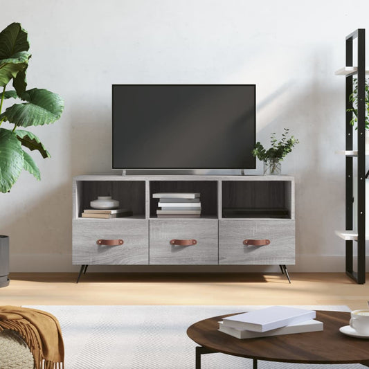 Tv-meubel 102x36x50 cm bewerkt hout grijs sonoma eikenkleurig