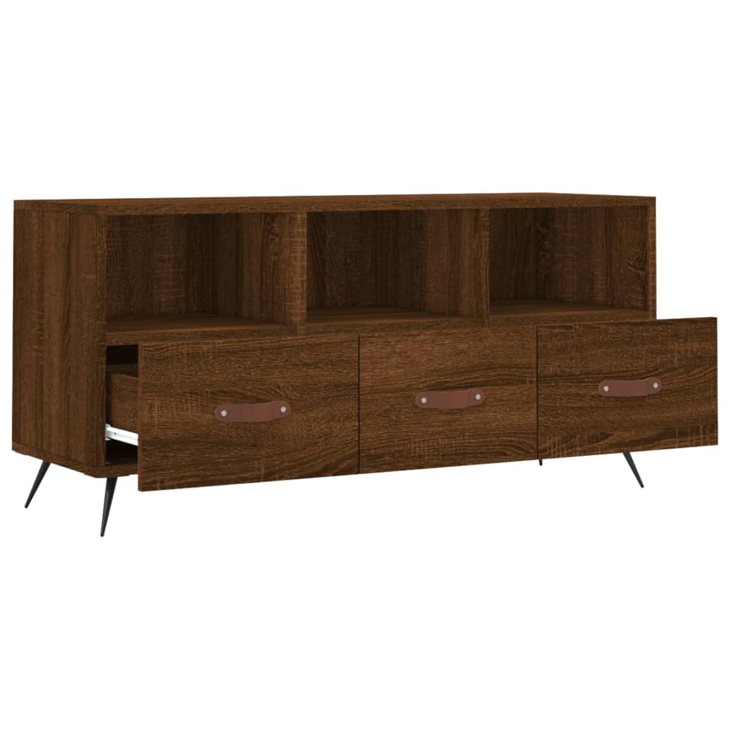 Tv-meubel 102x36x50 cm bewerkt hout bruin eikenkleur